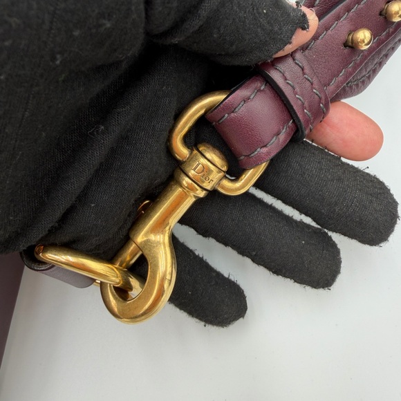 Dior Deep Burgundy Box Bag with Gold Accents - Picture 5 of 7